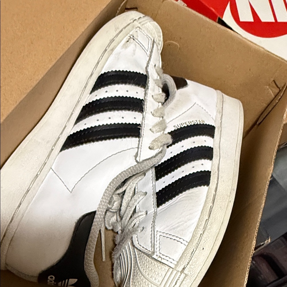 Adidas Superstar Kids Sneakers in White and Black